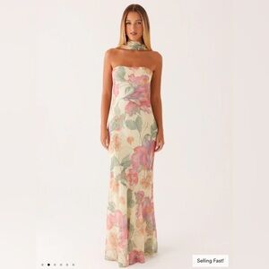 Peppermayo Floral Strapless Maxi Dress